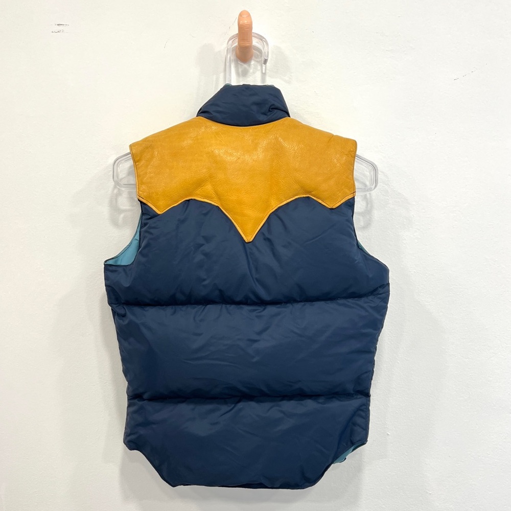 VTG 70s Woman’s Rocky Mountain Featherbed Navy Quilted Down Vest Size 5/6 - Picture 3 of 5